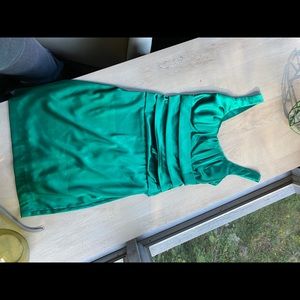 Emerald Green Silk Cocktail Dress